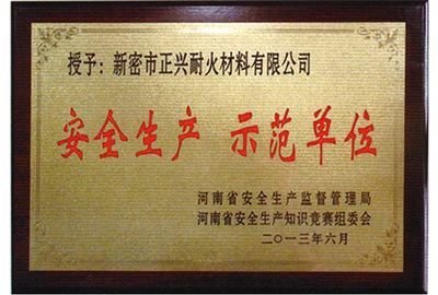 安全生产示范单位